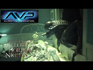 Alien Vs. Predator Haunted House Maze Walk Through Halloween Horror Nights Universal Hollywood 2015