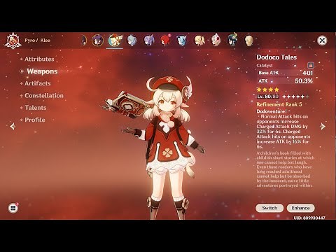 Best Weapon Dodoco Tales for Klee [ Genshin Impact F2P event Weapon ]