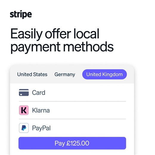 Improve conversion by offering 100+ payment methods globally. | Stripe | Facebook