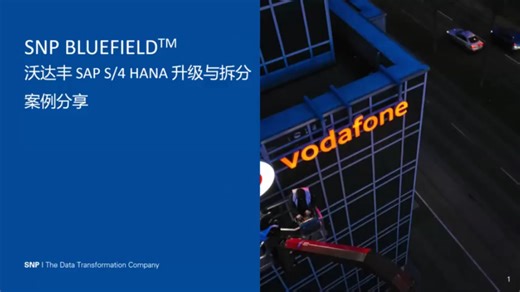 SNP BLUEFIELD成功为沃达丰进行 SAP升级与拆分