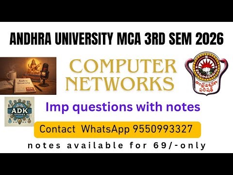 Computer networks MCA AU 3rd sem imp questions 2026