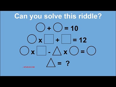 Circle Triangle Square Equation Riddle - Easy Geometric Shapes Puzzle
