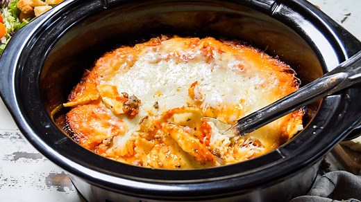 A dump-and-layer crockpot dinner that actually feels like lasagna.