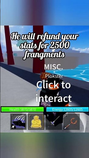 This is how you can refund your stats in blox fruits