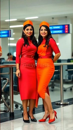 Air Hostess Girls elegant Handsome Man for Airport Photoshoot and dance #flightattendant #yt