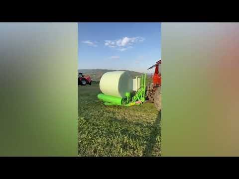 TALEX Mounted Static Round Bale Wrapper with Bale Positioner