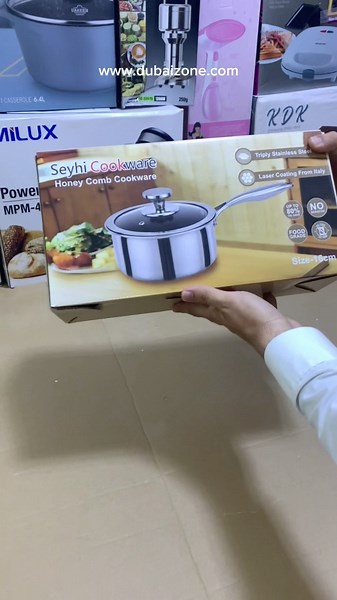 🍯 Seyhi Laser Coating Honeycomb Saucepan – 16cm 🍯. WhatsApp:03142626506. #unboxing #dubaizone #for
