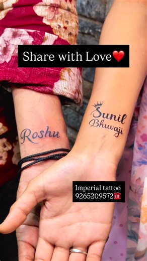 Parth Sharma on Instagram: "Couple tattoo ❤️ #imperialtattooahmedabad #odhav #nikol #naroda #gujarat #parthtattooist #kudasan #sargasangandhinagar #trending #gujarat #gujju #ahmedabad_instagram #ahmedabad #trending #tattoos #tattooist #vanch #thakor #trendingaudio❤️"