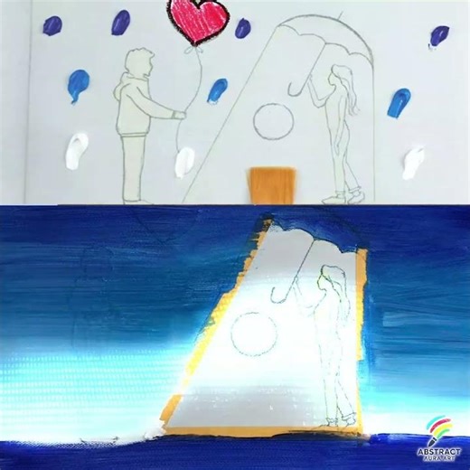 Abstract Art Aura | Acrylic Painting, Masking Tape Hacks & Relaxing Tutorials