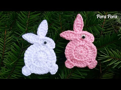Crochet Bunny Rabbit Applique I Crochet Easter Decorations I Crochet Animal Applique