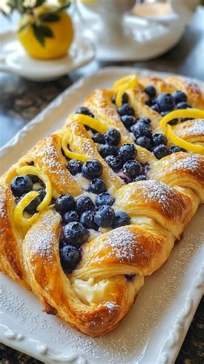 Heavenly Blueberry Cream Cheese Danish Braid – Flaky, Creamy & Bursting with Berries Golden, buttery puff pastry wrapped around luscious vanilla cream cheese and juicy blueberries that burst as they bake… this Blueberry Cream Cheese Danish Braid tastes like it came straight from a high-end bakery case. The edges bake up crisp and flaky, the center stays rich and creamy, and every slice reveals vibrant blueberry filling with a bright hint of lemon. Save this beauty for brunch and tag someone who’