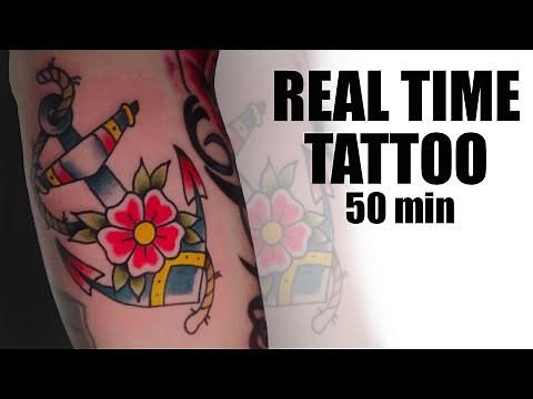REAL TIME TATTOO | Traditional Anchor Tattoo