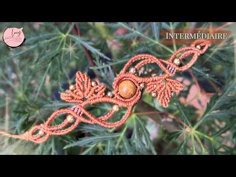 🍁 Bracelet Micro-Macramé Maple leaf | Tutoriel Pas à Pas #micromacrame #flowerart #mapleleafs