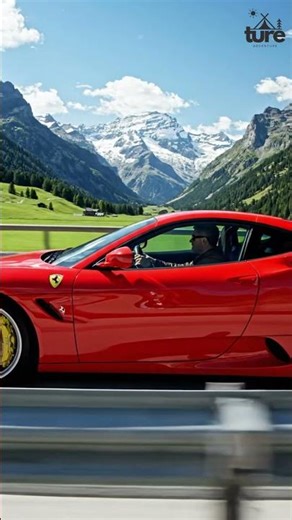 ASMR Ferrari Drive: Switzerland Scenic Road + Car Sounds | #shorts #automobile #supercar #car #fypシ