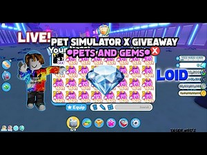 🔴LIVE🔴 OP HARDCORE PETS GIVEAWAYS PET SIMULATOR X 100B Gems giveaway!