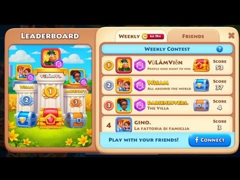 Township New Update Weekly Leaderboard Contest Level 116 #1 increase population 