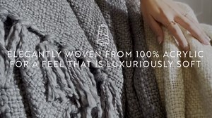 Comfort Canopy - Ultra Soft Slub-Yarn Basketweave Natural Throw Blanket with Fringed Edges