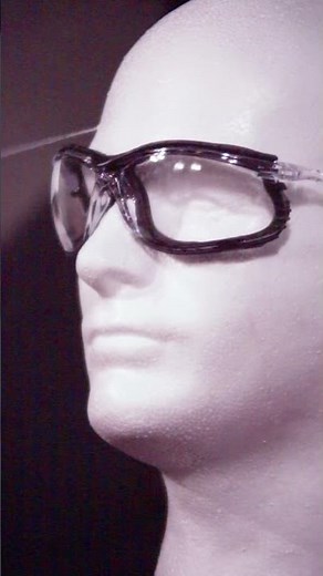 Testing safety glasses with a nail gun