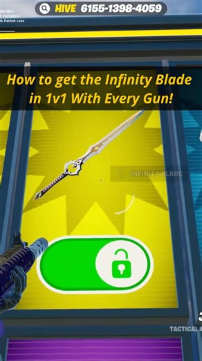 Secret Infinity Blade ⚔️ - How To Unlock In Fortnite 1v1 With Every Gun!