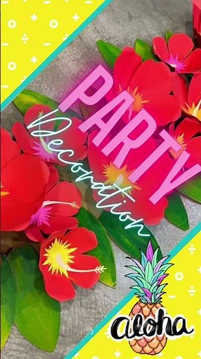Aloha Party Decoration Tutorial 🌺 DIY Bunga Raya- Easy paper craft- DIY Easy giant paper flower