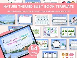 Nature Activity Busy Book Printable: Preschool Learning, Tracing, Matching (PDF) - Etsy Canada