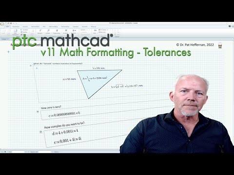 PTC Mathcad - v11 Math Formatting - Tolerances