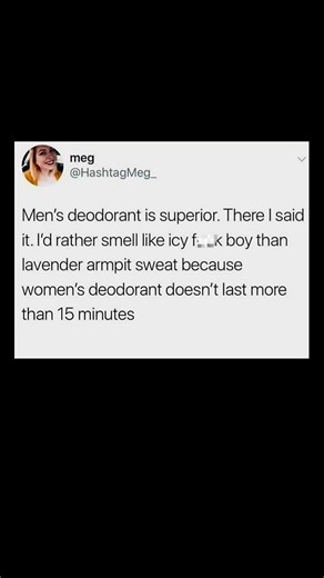 men's deodorant vs women's | Subscribe for more #motivation 😊👍