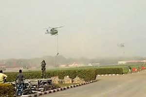 Watch: In freak accident, three soldiers fall off chopper during Army Day rehearsal