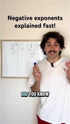 Negative exponents explained! #algebra #indicies #maths #stem #exponents