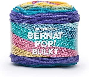 Amazon.com: Bernat Pop Bulky Yarn, Rich Rainbow