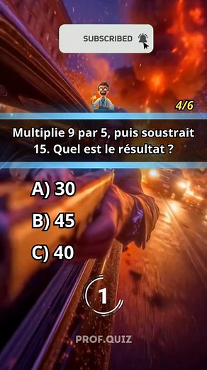 Quiz Maths : Calcul Mental Niveau IA ! 🤖 Teste ta vitesse de calcul maximale avec ce quiz d'élite niveau IA ! 🤖 Opérations complexes enchaînées, calculs instantanés ultra-rapides, précision absolue exigée... Relève le challenge ultime réservé aux cerveaux les plus affûtés et pousse tes limites arithmétiques sur profquiz.fr ! ⚡ #Quiz #Maths #CalculMental #Expert #ProfQuiz #Connaissances #Challenge #IA | Prof Quiz