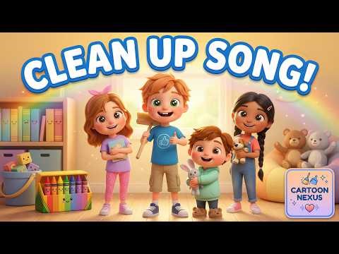 The Clean Up Song 🧹 | Tidy Up with Blocks, Books & Toys | Kids Cleaning Routine | Cartoon Nexus