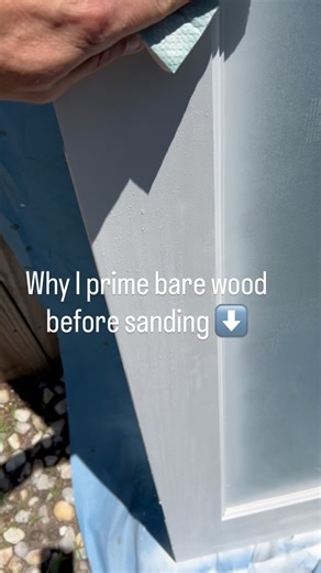 Priming bare wood prior to sanding will make your job a lot easier. Priming will raise fibers and hairs in the wood and stiffen them which in return makes sanding the surface smooth much easier. Try it out on your next project! @uneedainc makes these ekadiamond foam hand sanding sponges that last forever and work great! | Lincoln Painting