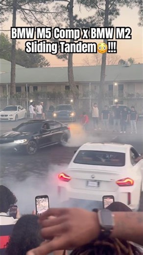 This #bmwm5 x #bmwm2 tandem was BEAUTIFUL🥱! #car #bmw #bmwm #burnout #drift #sliding #m5 #cars