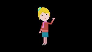 Cartoon Animation Cute Girl Waving Hand Stock Footage Video (100% Royalty-free) 1059901970 | Shutterstock