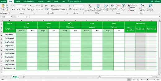 Plantilla de control horario paso a paso 2023 - Control Laboral