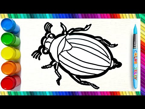 How to Draw a Colorful Beetle🪲| Easy Step By Step Drawing Tutorial