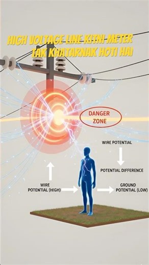 High Voltage Line Kitni Distance Tak Jhatka Deti Hai? ⚡😳 | #shorts