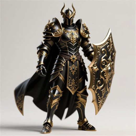 Infernal Knight STL • Black & Gold Armor Statue 3D Model (digital Download) - Etsy