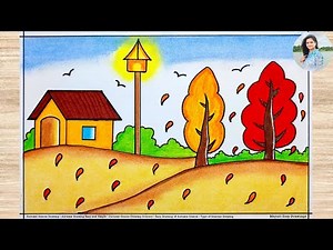 Autumn Season Drawing | Easy Autumn Drawing for Beginners | Fall Season Art Tutorial
