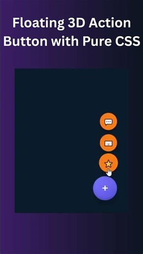 🚀 Floating 3D Action Button with Pure CSS #css #coding #uidesign #cssanimation