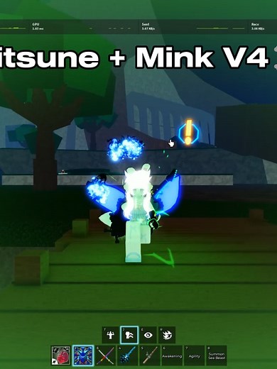 Kitsune Mink V4 = Infinite Speed ☠️☠️☠️ #kitsune #mink #bloxfruits #pvp #combo #virtue