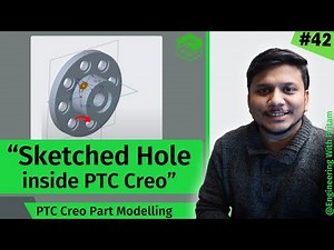 PTC Creo Parametric Full Course Create Sketched Hole inside PTC Creo | #42