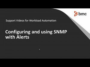 Configuring and using SNMP with Alerts