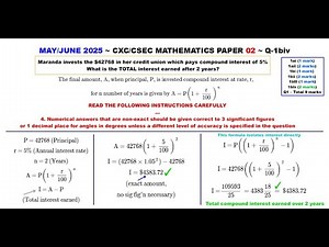 (MJ 2025) Compound Interest ~ Q1biv ~ Paper2-CSEC-MATHS-670
