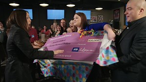 292K views · 1.5K reactions | Kendra thought she was headed to the Boston Pizza in Athabasca to meet a friend for a girls' night. We crashed her party—with a cheque for $20,000. Kendra, who banks in Westlock, is our latest Deposit Yourself Here winner! (We’re not crying; you’re crying.) | ATB Financial | Facebook