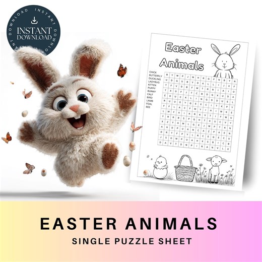 Easter Puzzle for Kids, Homeschool, Find-a-word EA26 - Etsy