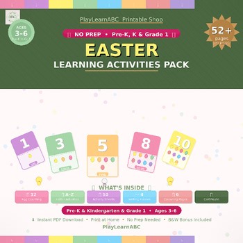 Easter Learning Activities Pack | No Prep Printables | Pre-K Kindergarten Grade