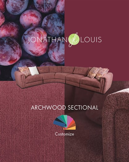  Frizzle Plum fabric gives the Archwood Sectional by Jonathan Louis...