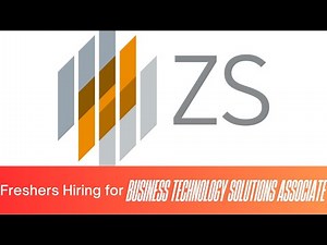 ZS Associates Mass Hiring| Business Technology Solutions Associate Generative AI| Freshers Apply Now